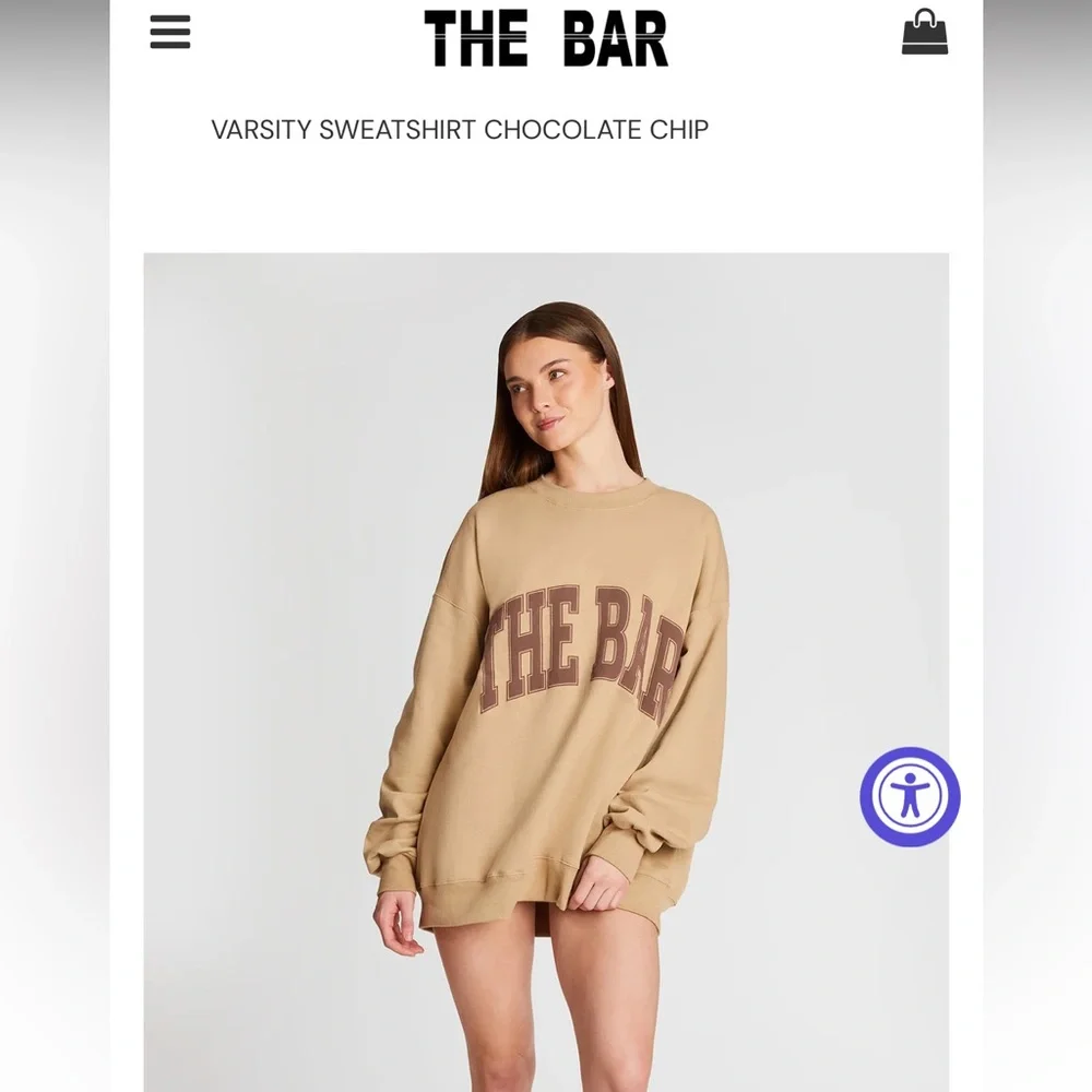 Women's The Bar Sweatshirt Beige Brown XL - Picture 1 of 2